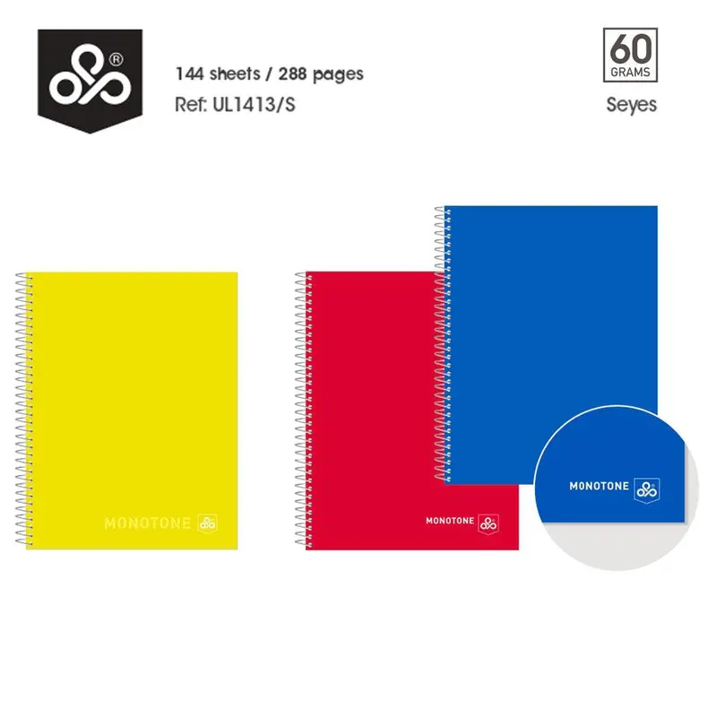 (NET) OPP MONOTONE spiral notebook 144 sheets / 288 pages / SeyesGreen