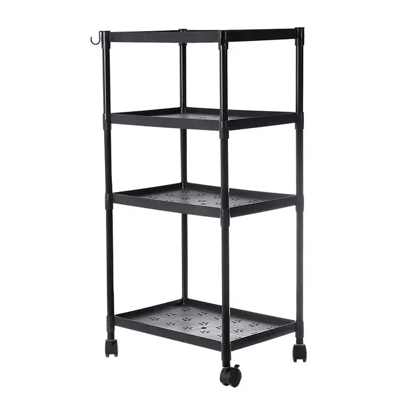(Net) Plastic Four Tier  ShelvingBlack