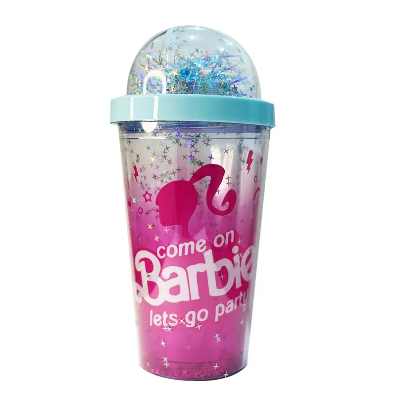 (NET)Barbie Plastic Cup 450mlLight blue