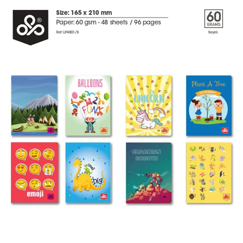 (NET) OPP MONOTONE stitched soft cover copybook - 48 sheets - 96 pages - SeyesMountain