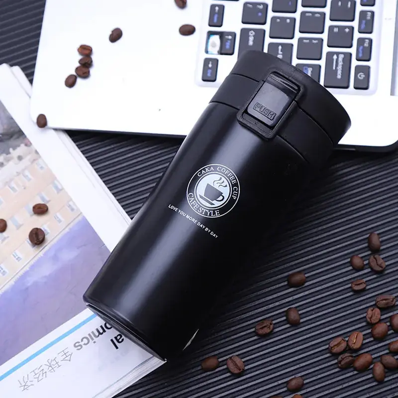 (Net) Stainless Steel 420ml Vacuum Coffee Cup - Your Perfect Brew CompanionBlack