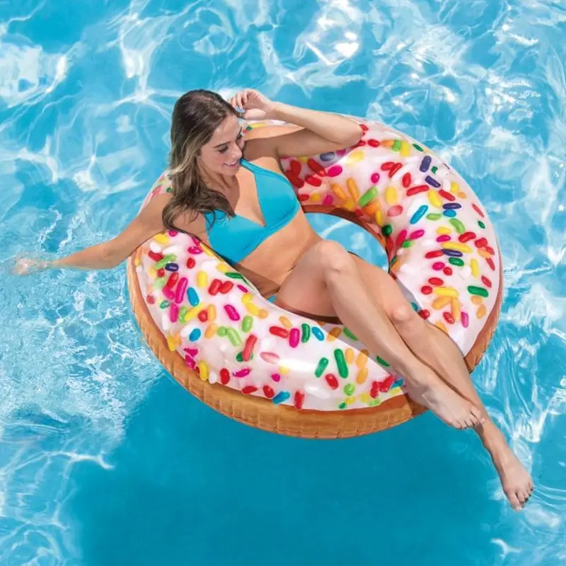 (NET)Intex Swimming Pool Ring Inflatable Sprinkle Donut Tube