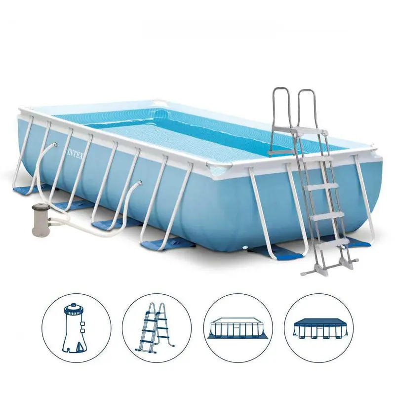 (NET)Intex Rectangular Swimming Pool With Filter Pump 488 x 244 x 107Hcm