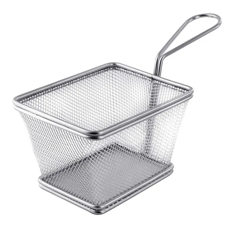 **(Net)** Small Rectangular Stainless Steel Frying Basket / KC-1355