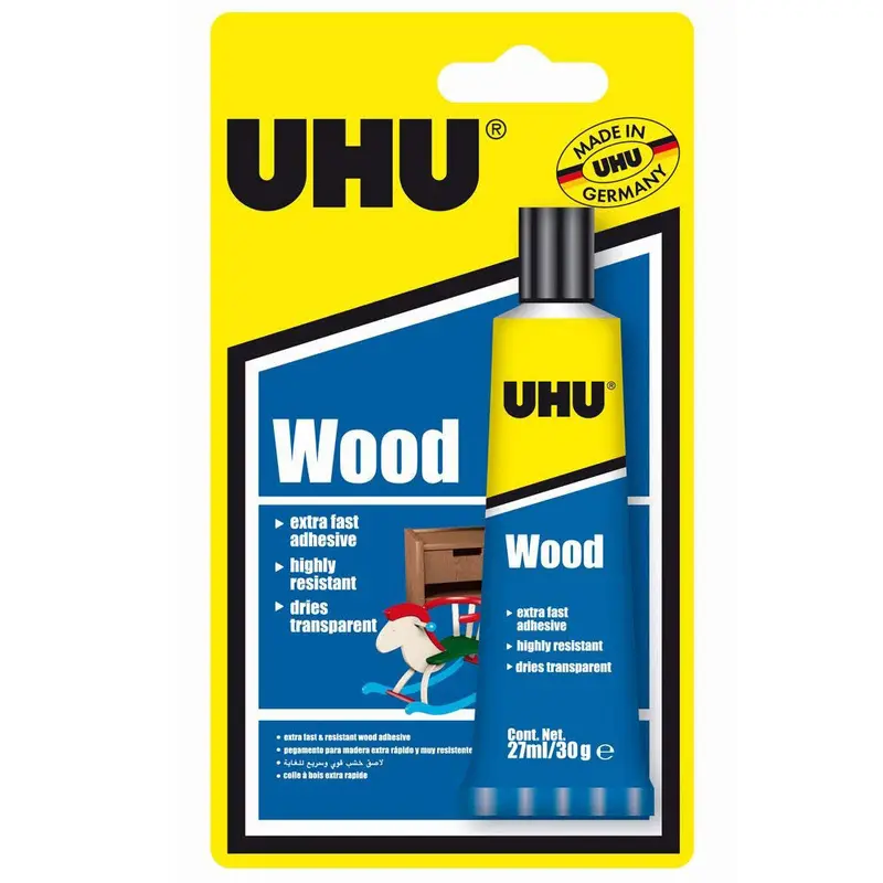 (NET)UHU Glue Wood      H/Hold      27ml BL