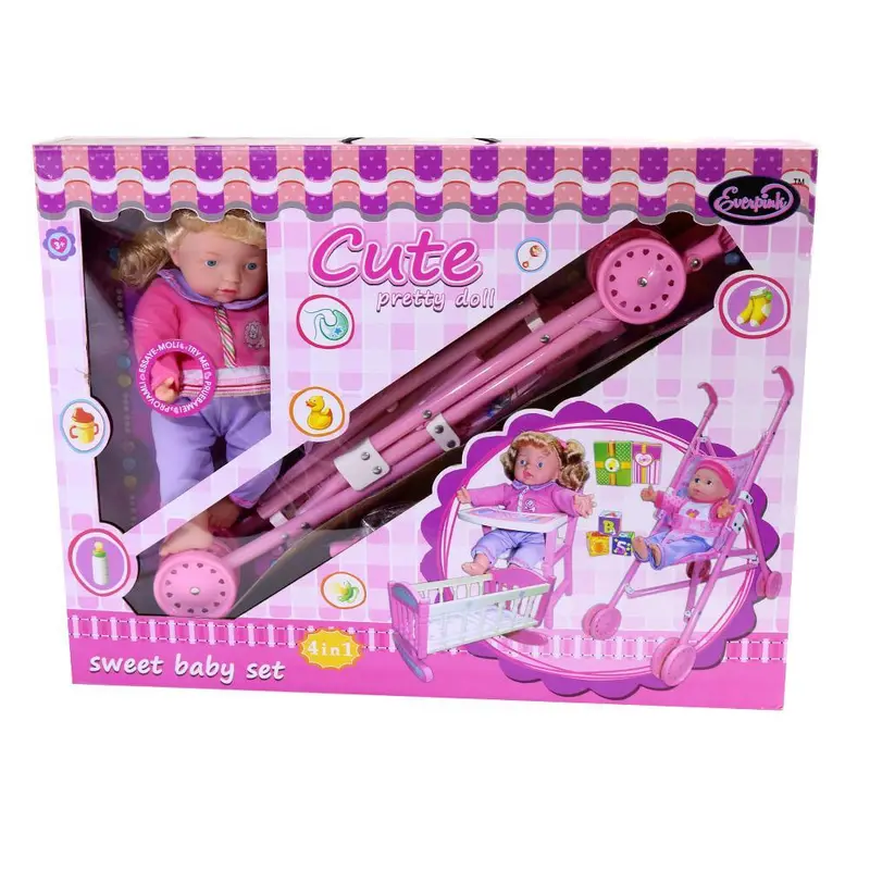 Baby Doll With stroller, crib , high chair