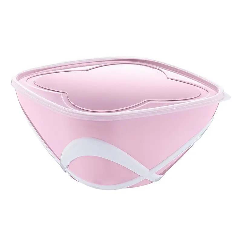 Beehome Salad Bowl with Cover 4.5LLight pink