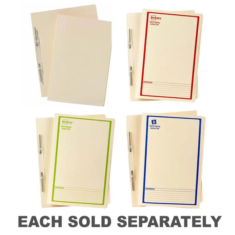 Avery Spring Spiral Buff Foolscap (25pk)Plain