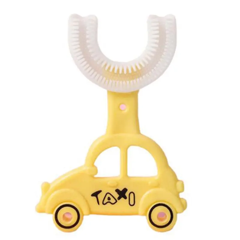 Children U shaped Toothbrush with Car shape Handle / 22Fk040Blue