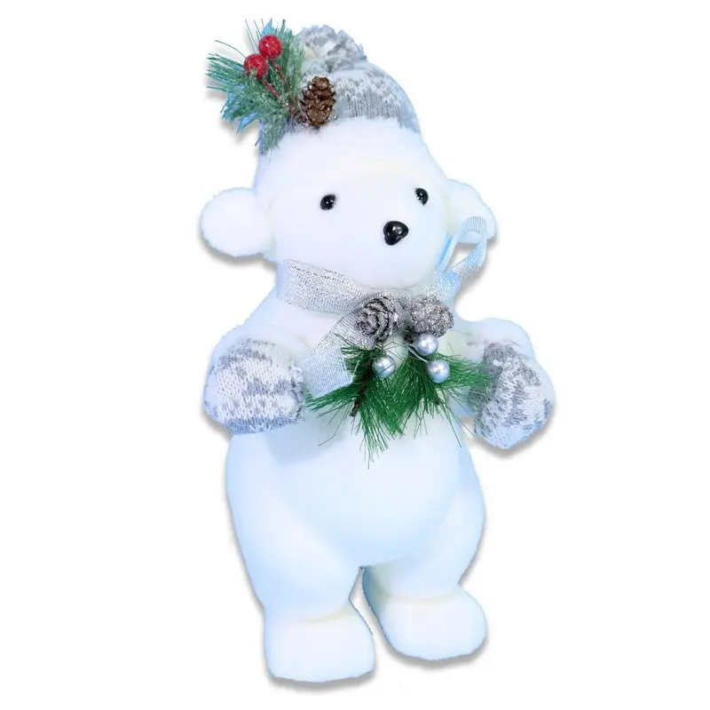 Christmas Foam Standing Bear With Grey Scarf & Hat / Q-769