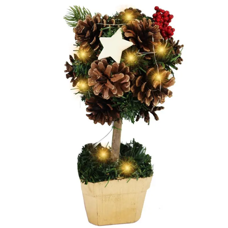 Christmas Plant Pot Topiary Tree 30 cm with 10 Led Light / 611381B