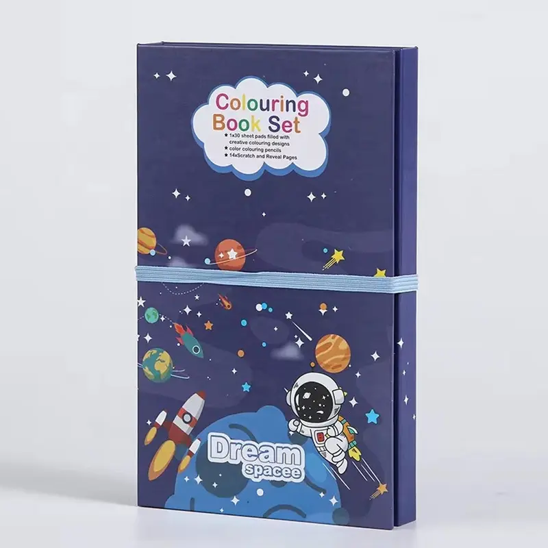 Coloring Book Printing Book Set With 8 Pencil Magic Scratch Art Note Book and Stencil For KidsSpace