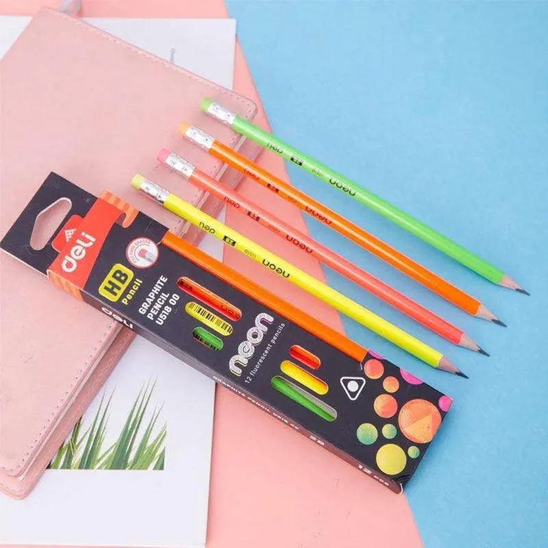 Deli U51600 Neon HB Pencil 12 pcs