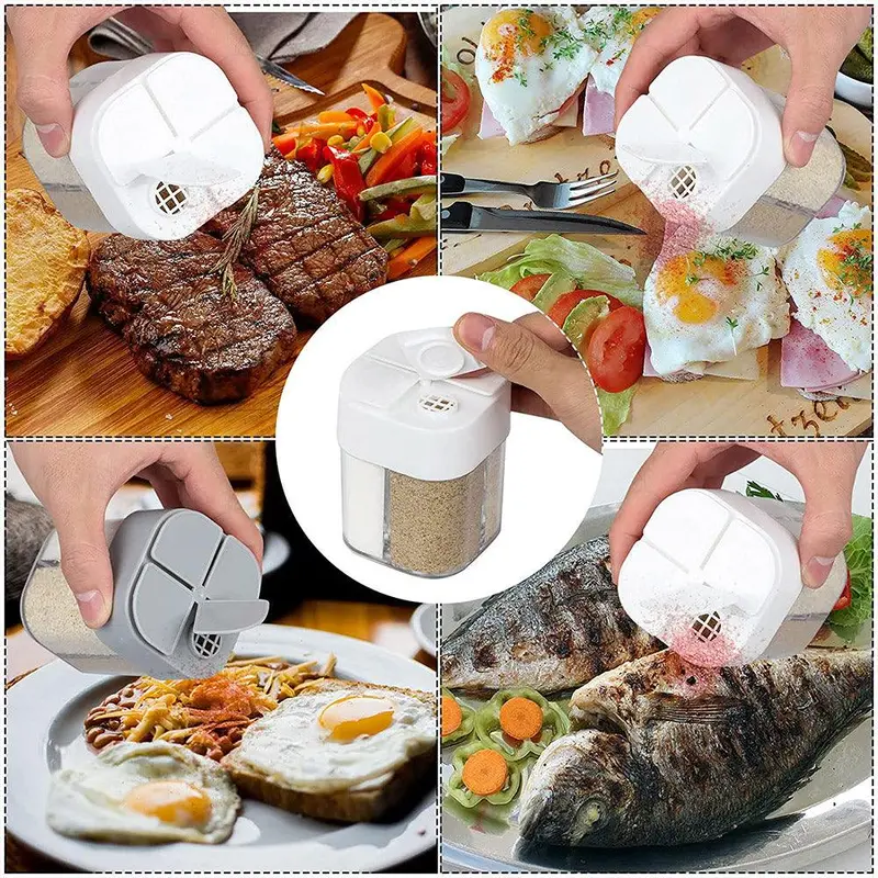 Four in One Flip Top Plastic Seasoning JarWhite