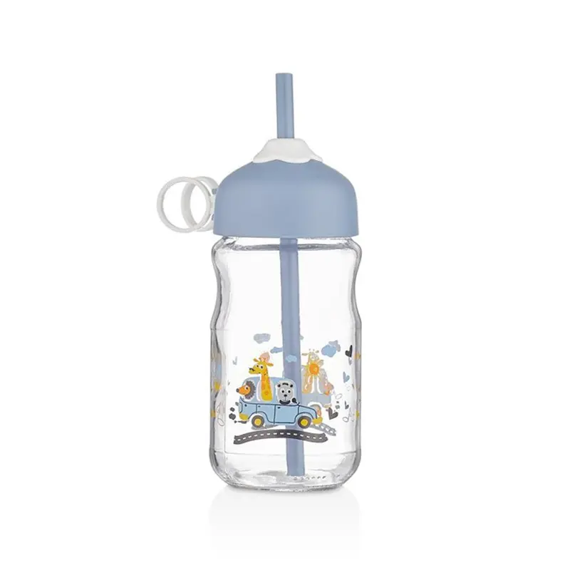 Hane Petite Beverage Bottle with Straw 370ccDark Blue