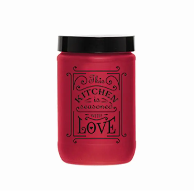 Herevin Decorated Red Matte Jar  / 1000ml