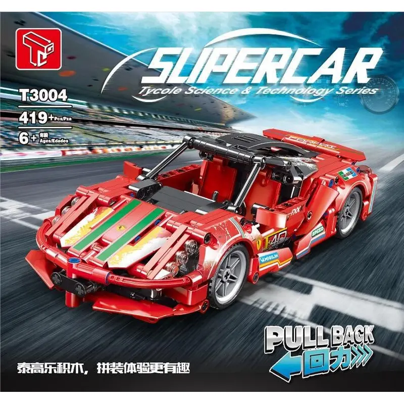 High-Tech pull back Sport Racing Car Building Blocks SUPERCAR Bricks Toys Kid