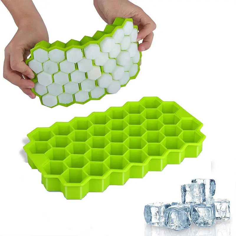 Ice Cube Trays Silicone Ice Cube Trays Molds with LidsBlue