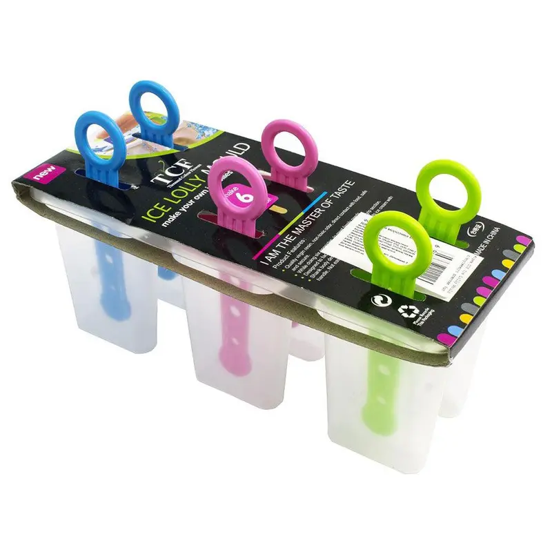 Ice Lolly Mold for freezing plastic 6pcs