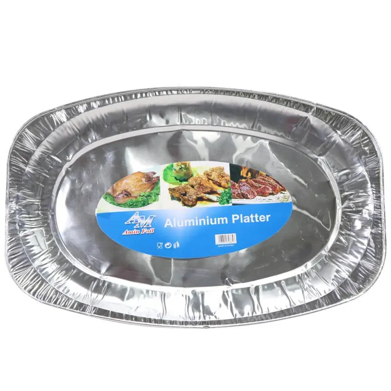 Large Aluminum Oval Platter / E-223