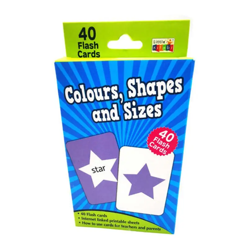 Little kitabi 40 Flash Cards  Colours Shapes And Sizes