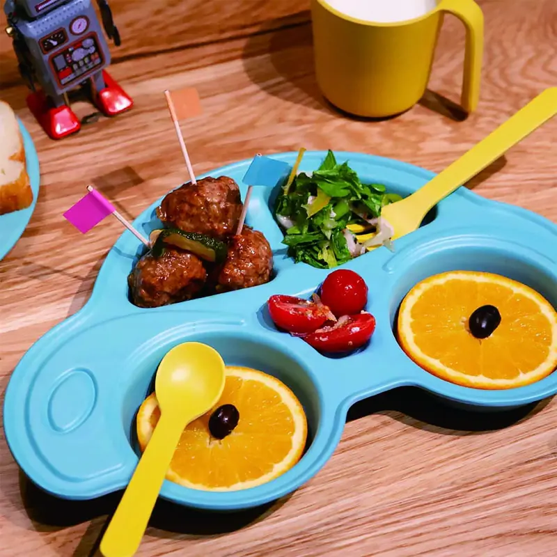 Lova Kids Food Plate CarBlue