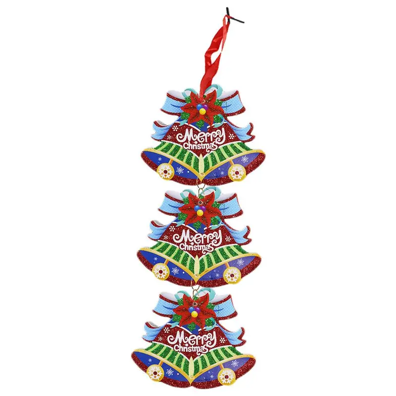 Merry Christmas Foam Door Hanger 3 Pcs chain /  Q-966Bell