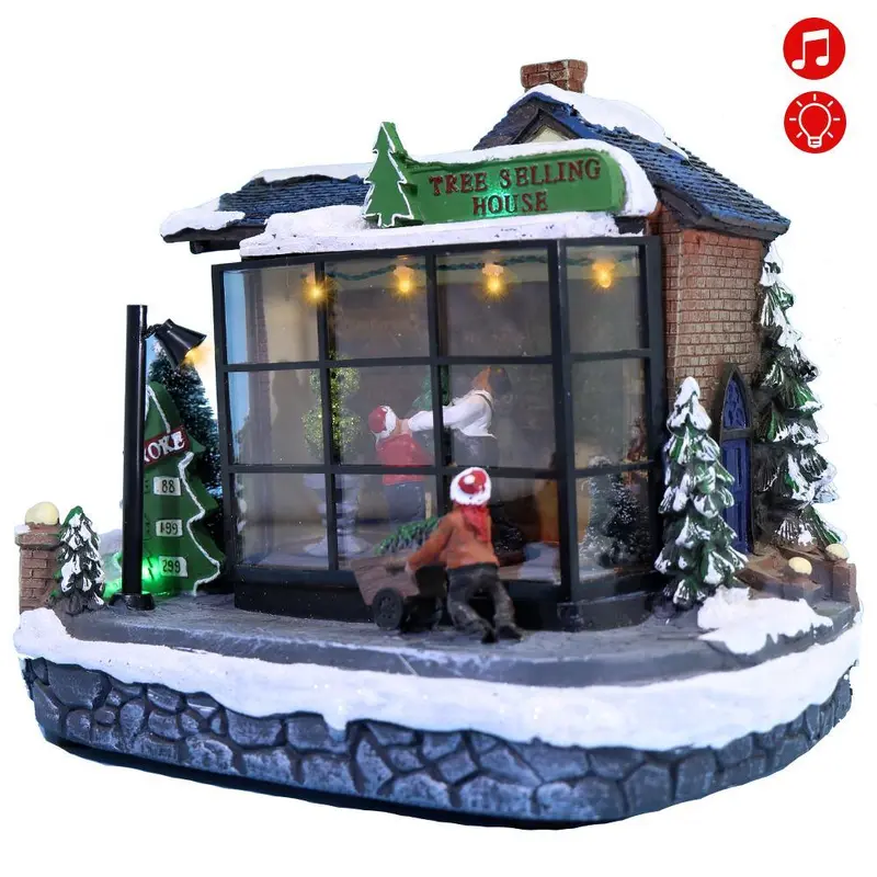Musical & Lighted Christmas Tree Selling House /Q-818