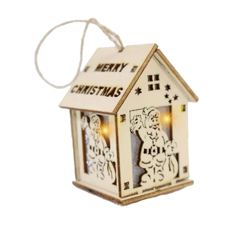 Merry Christmas Light Up House Hanger 10 cm/ Q-714