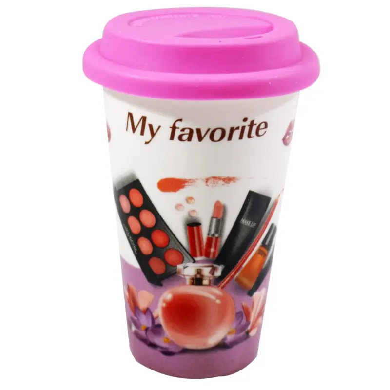 My Favorite Makeup Mug with Rubber Lid / QF-616Purple