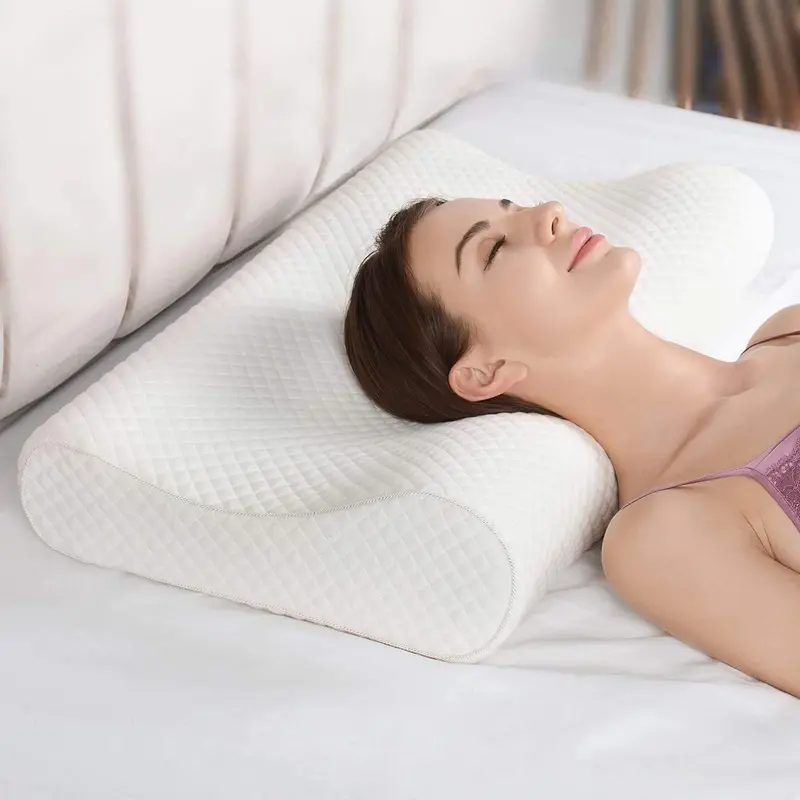 Orthopedic Memory Foam Contour Shape Pillow For Comfortable And Pain Relief Sleep / KR-1401