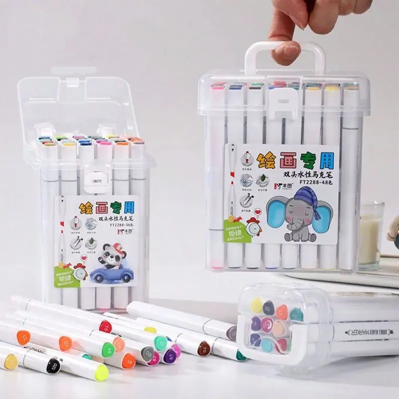 Portable Double-Headed Marker Pen Food Grade Water-Based Marker Pen 18 pcs