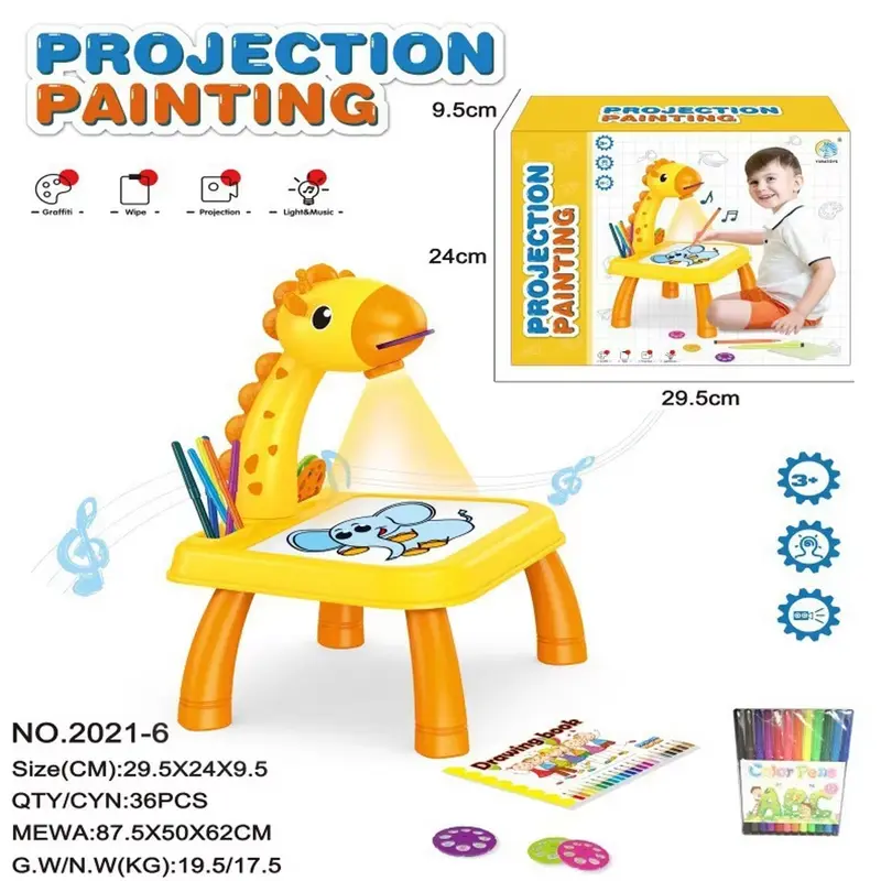 Projector Painting Table For Kids Educational Drawing ToyPink
