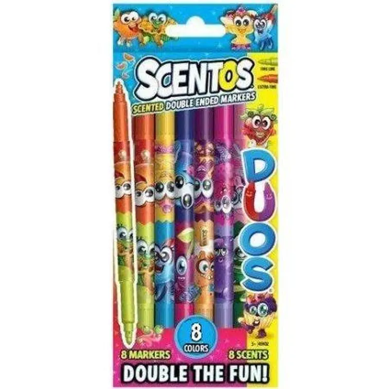 Scentos  Duos Double Ended Fineline Marker 8 Pcs