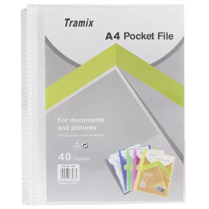 Tramix A4 Pocket File 40 Pockets / 3340White