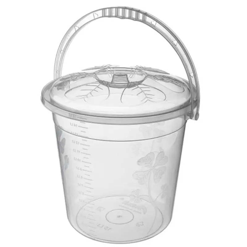 Transparent Water Bucket With Cover 5 Lt