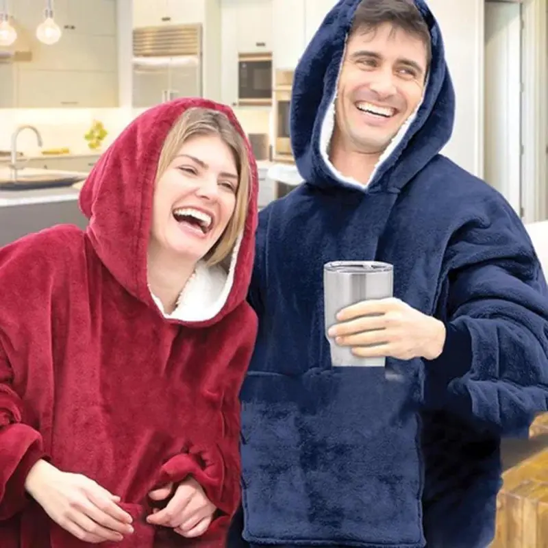 Ultra Plush Blanket Hoodie, Huggle Hoodie, Free Size Fits AllBlack