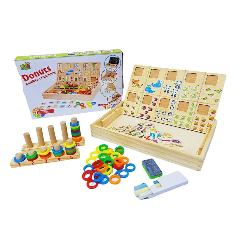 Wooden Donuts Number Crunching With Numbers And Animals