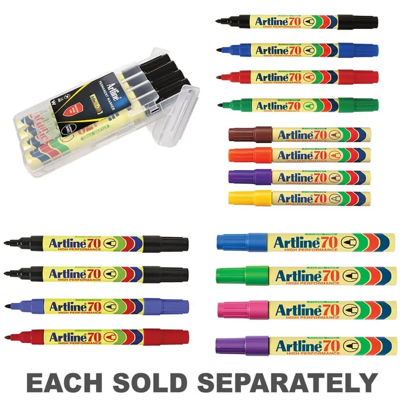 Artline Permanent Marker 1.5mm BulletAssorted 4/case