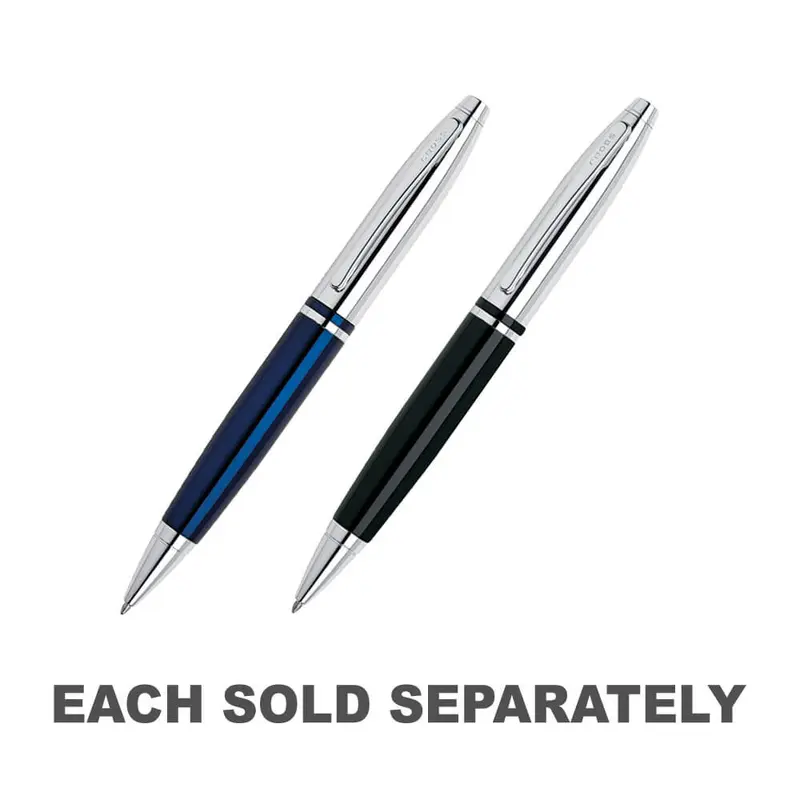 Calais Chrome Ballpoint PenBlue Lacquer