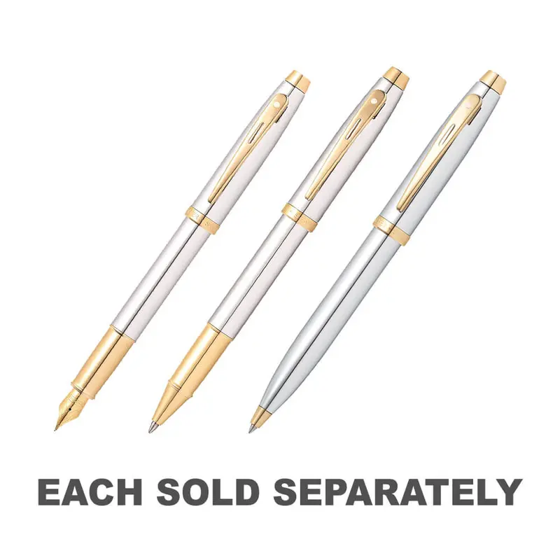 100 Chrome/Gold Trim Plated SS PenBallpoint