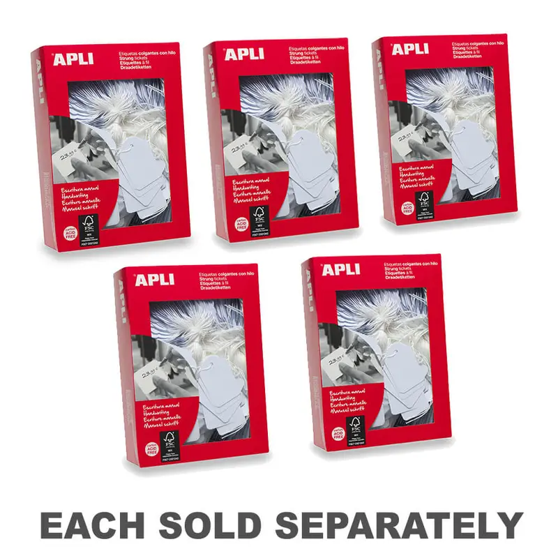 Apli Merchandising Tags White 1000pk13x20mm