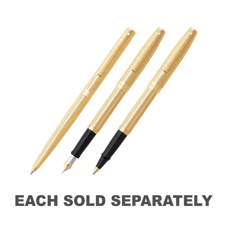 Sagaris Fluted Gold/Gold Trim PenBallpoint