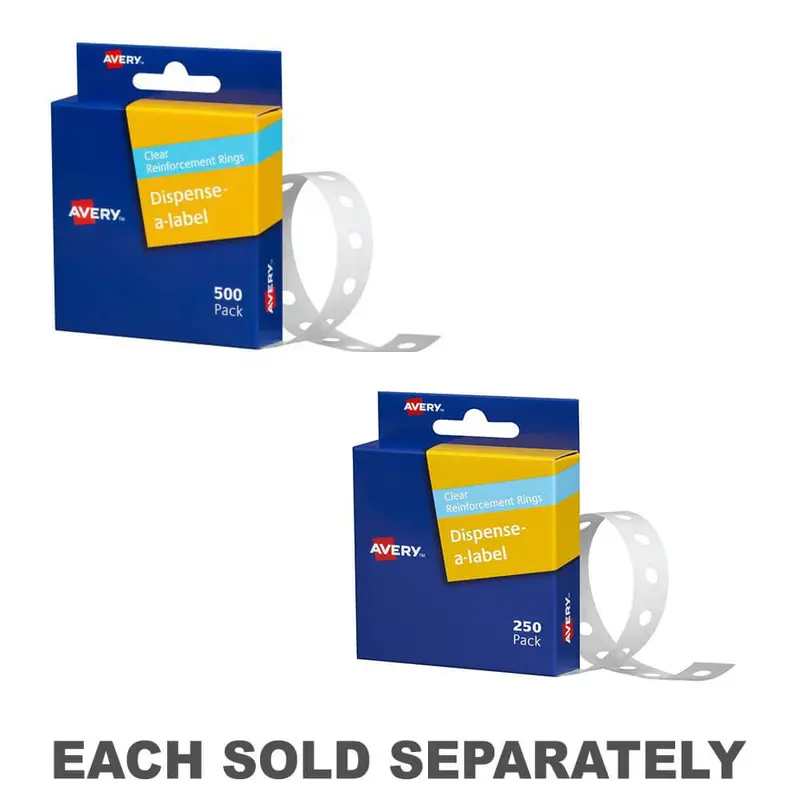 Avery Reinforcement Rings Vinyl (Clear)250pk