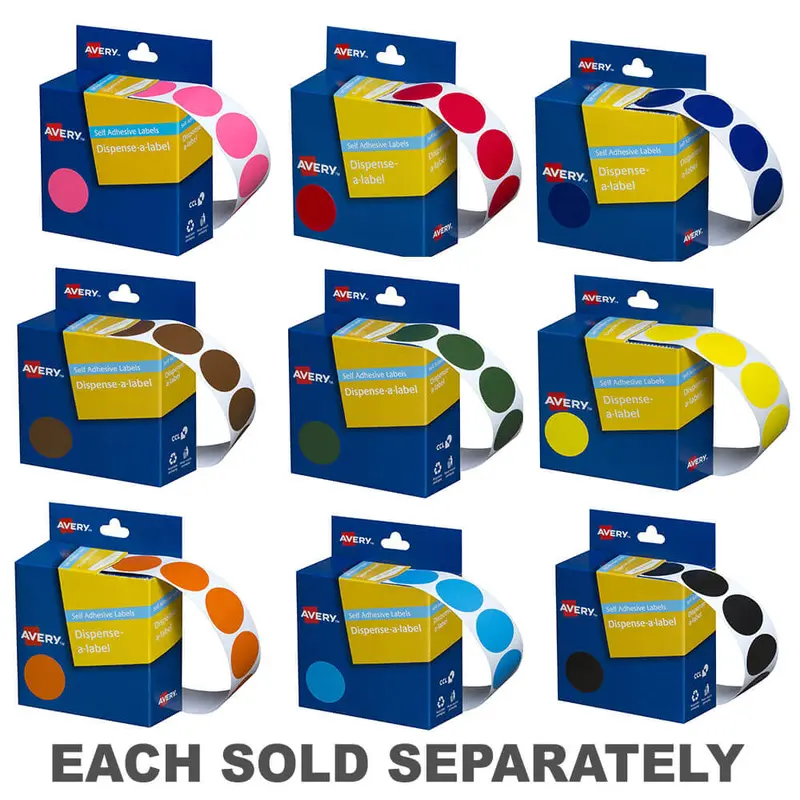 Avery Self-Adhesive Dot Labels 24mm (500pcs)Brown