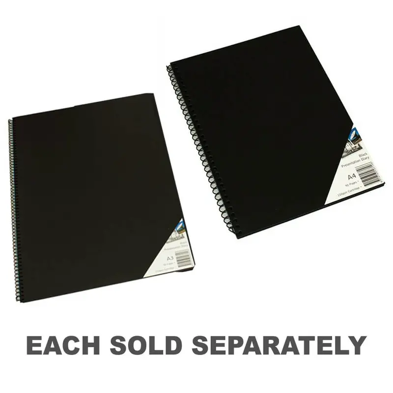Quill Spiral Visual Art Diary Black Paper (45 leaves)A3