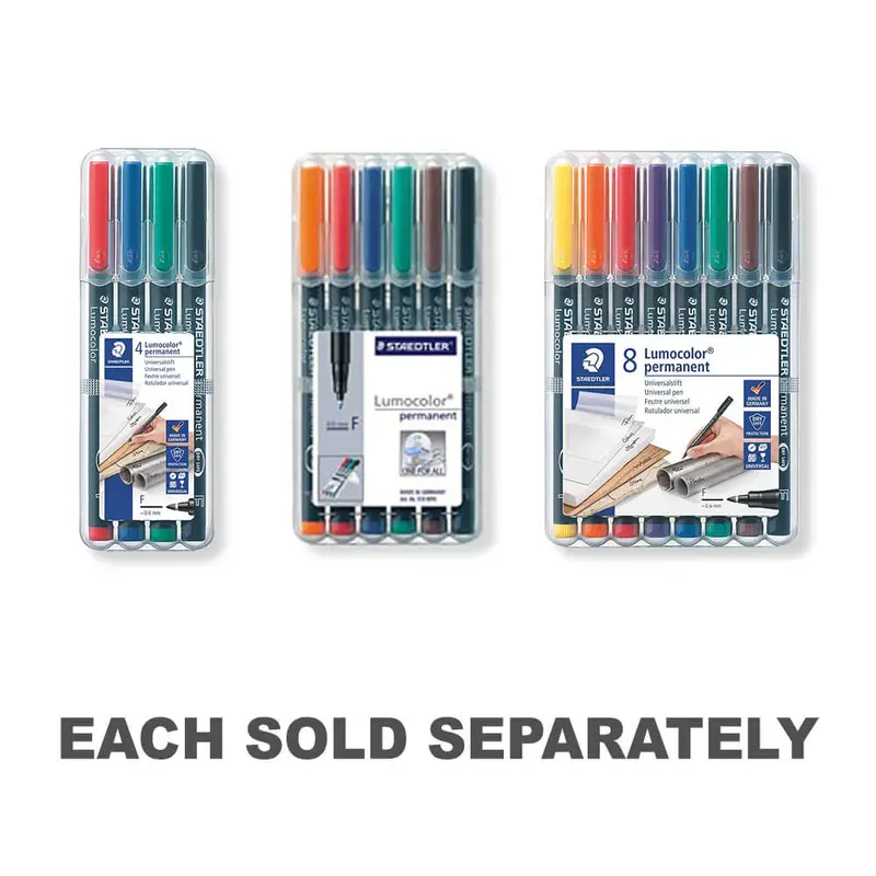 Staedtler Lumocolor Permanent Marker 0.6mmWallet of 4