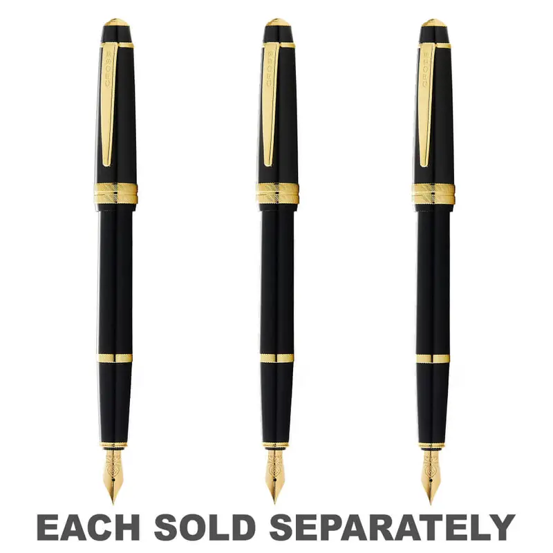 Cross Bailey Light Gloss Fountain Pen (Black & Gold)Fine