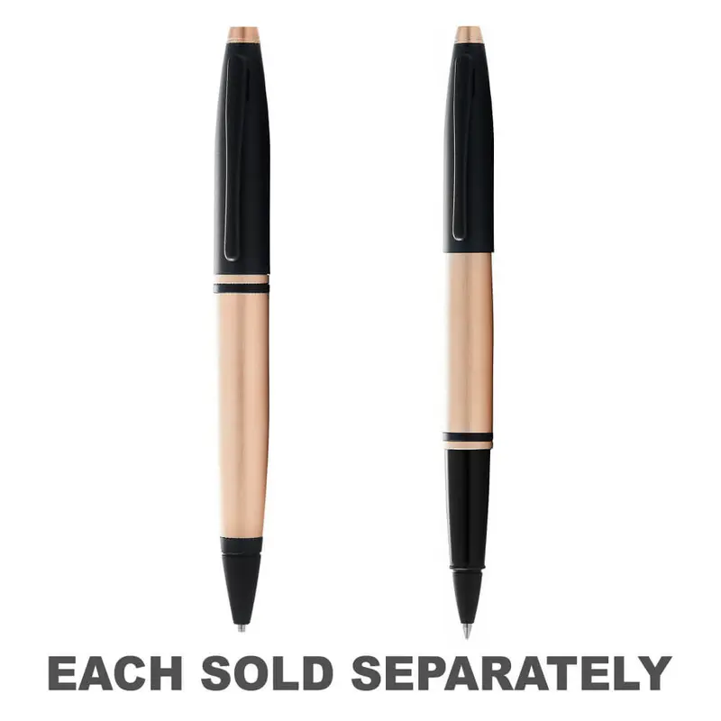 Cross Calais Brushed Rose Gold and Black PenBallpoint