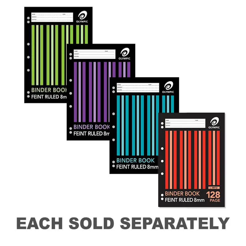 Olympic Ruled A4 Binder Book (Pack of 10)128 Pages